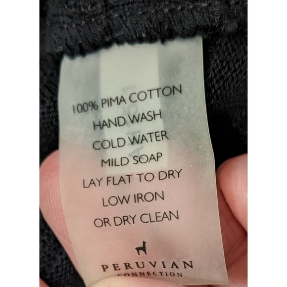 Peruvian Connection 100% Pima Cotton Black Rippled Bodycon Dress - Picture 5 of 5